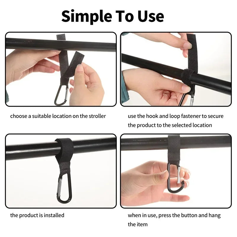 2-Piece Aluminium Baby Stroller Hooks