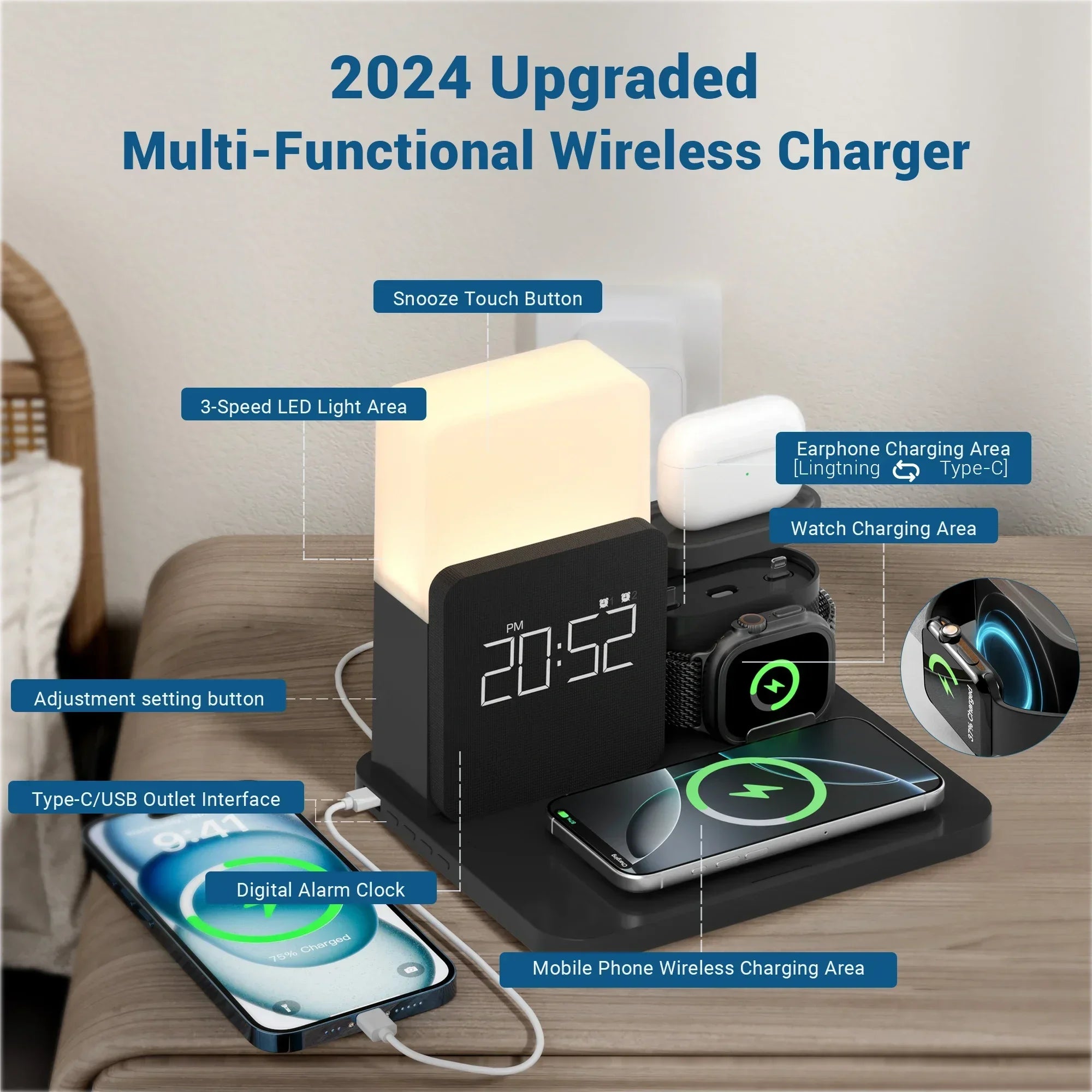 3-in-1 Fast Wireless Charger