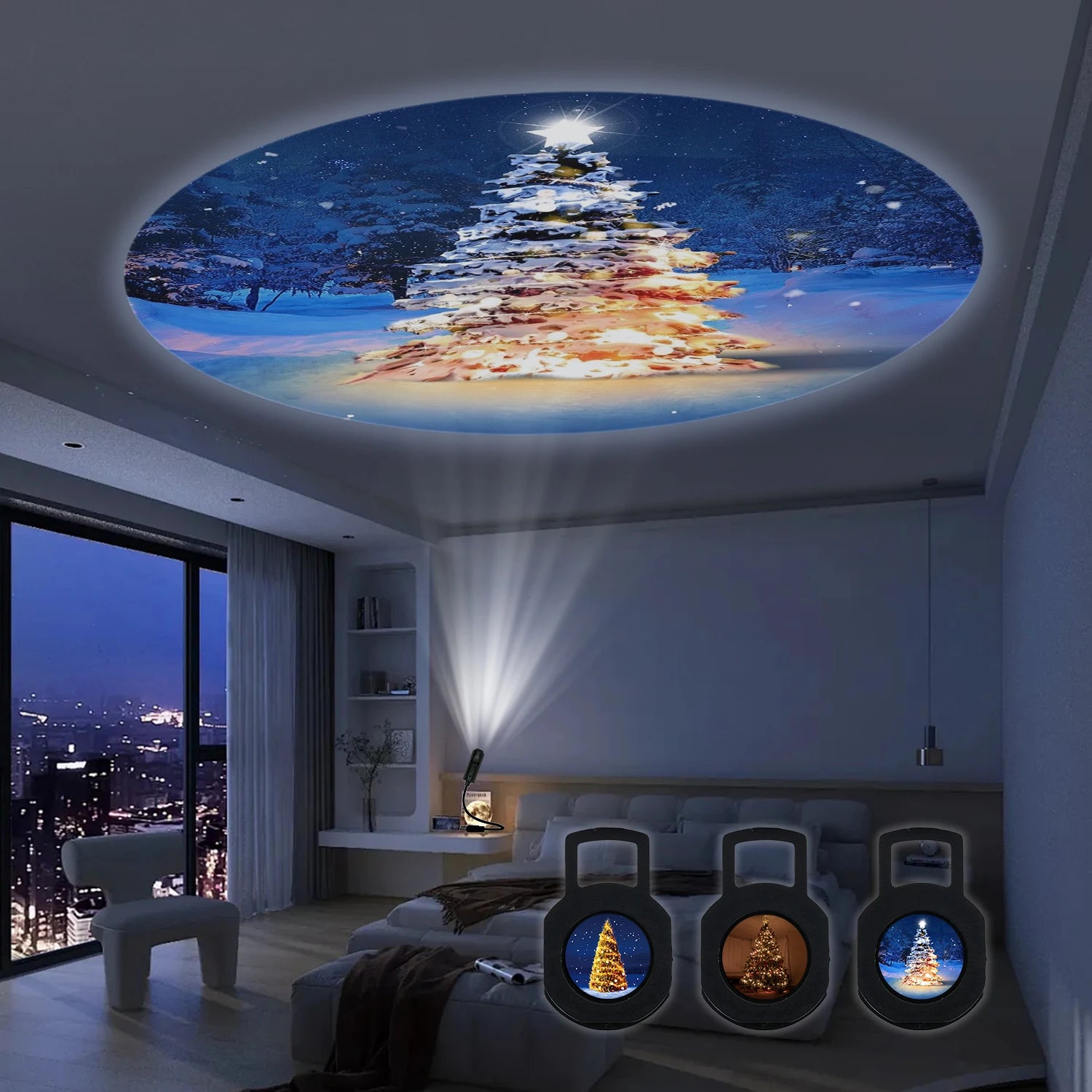 Christmas Tree Projection Light – Festive LED Decor