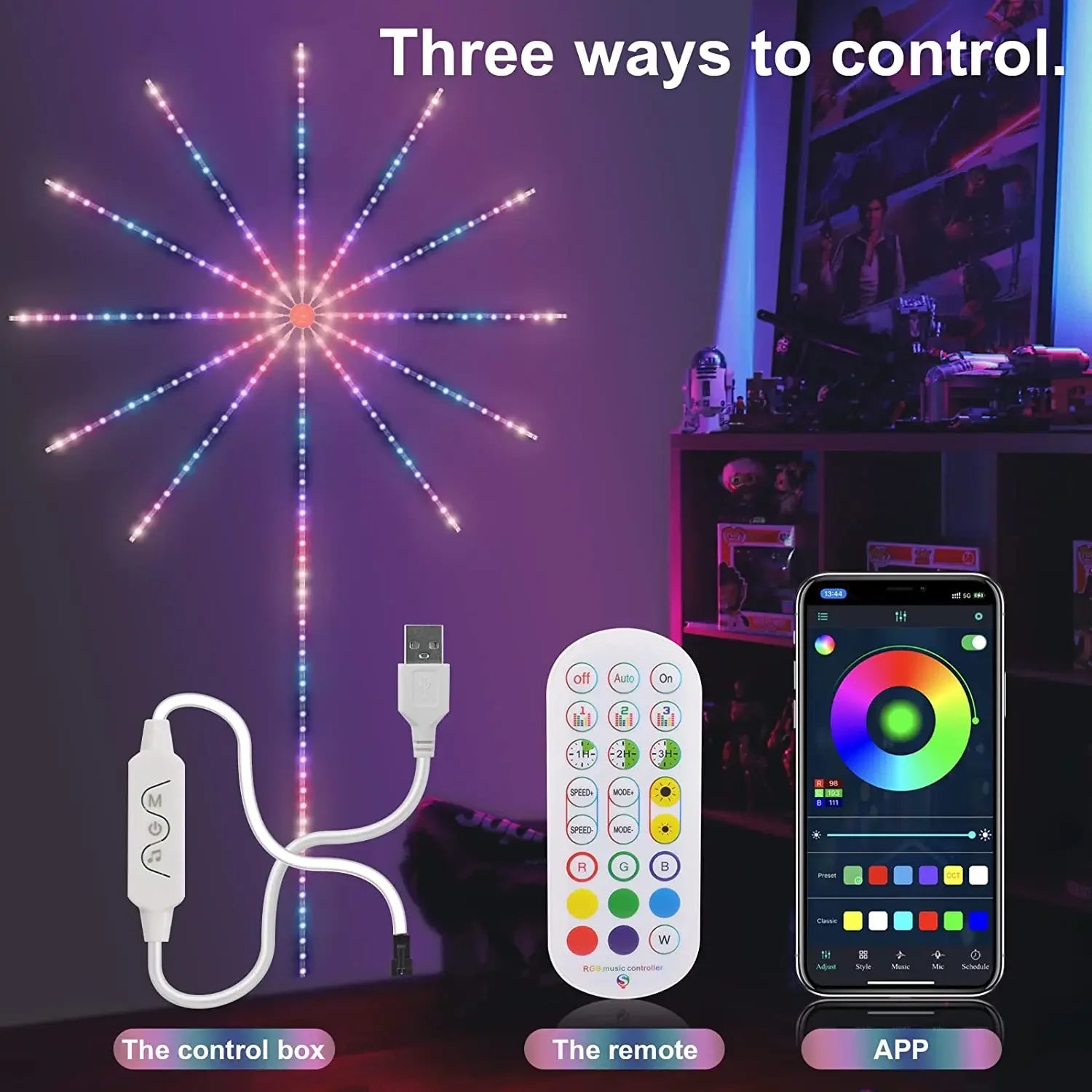 Smart LED Firework Light Strip – Bluetooth & Remote Controlled Fairy Lights