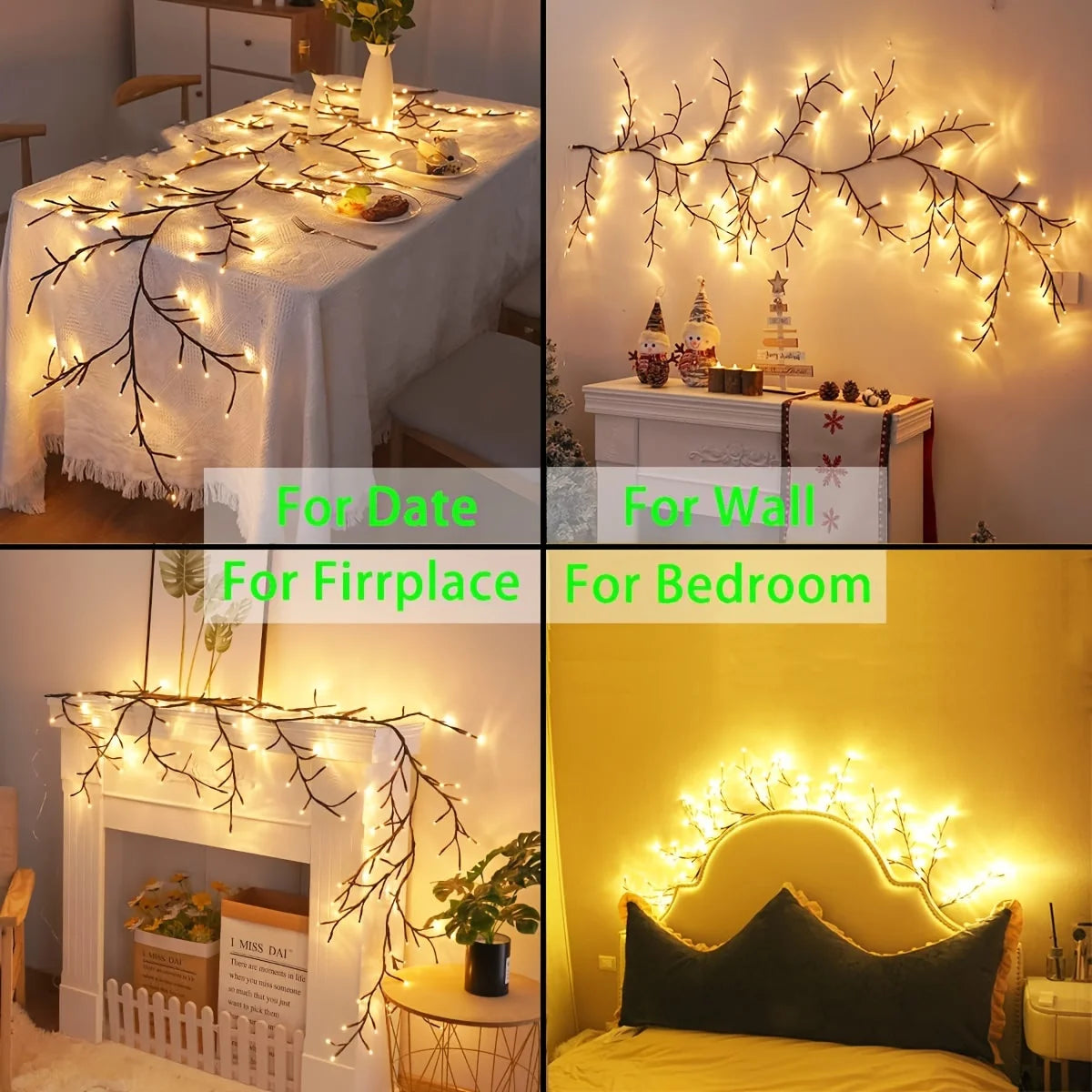 Bendable Willow Branch Lights – Elegant Fairy Lights for Home & Christmas Décor