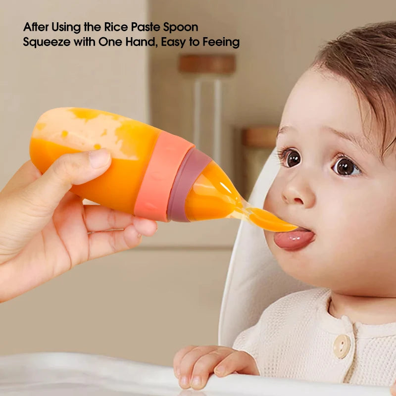 Silicone Baby Feeder with Dispensing Spoon