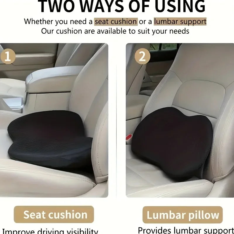 2-in-1 Memory Foam Car Seat Cushion