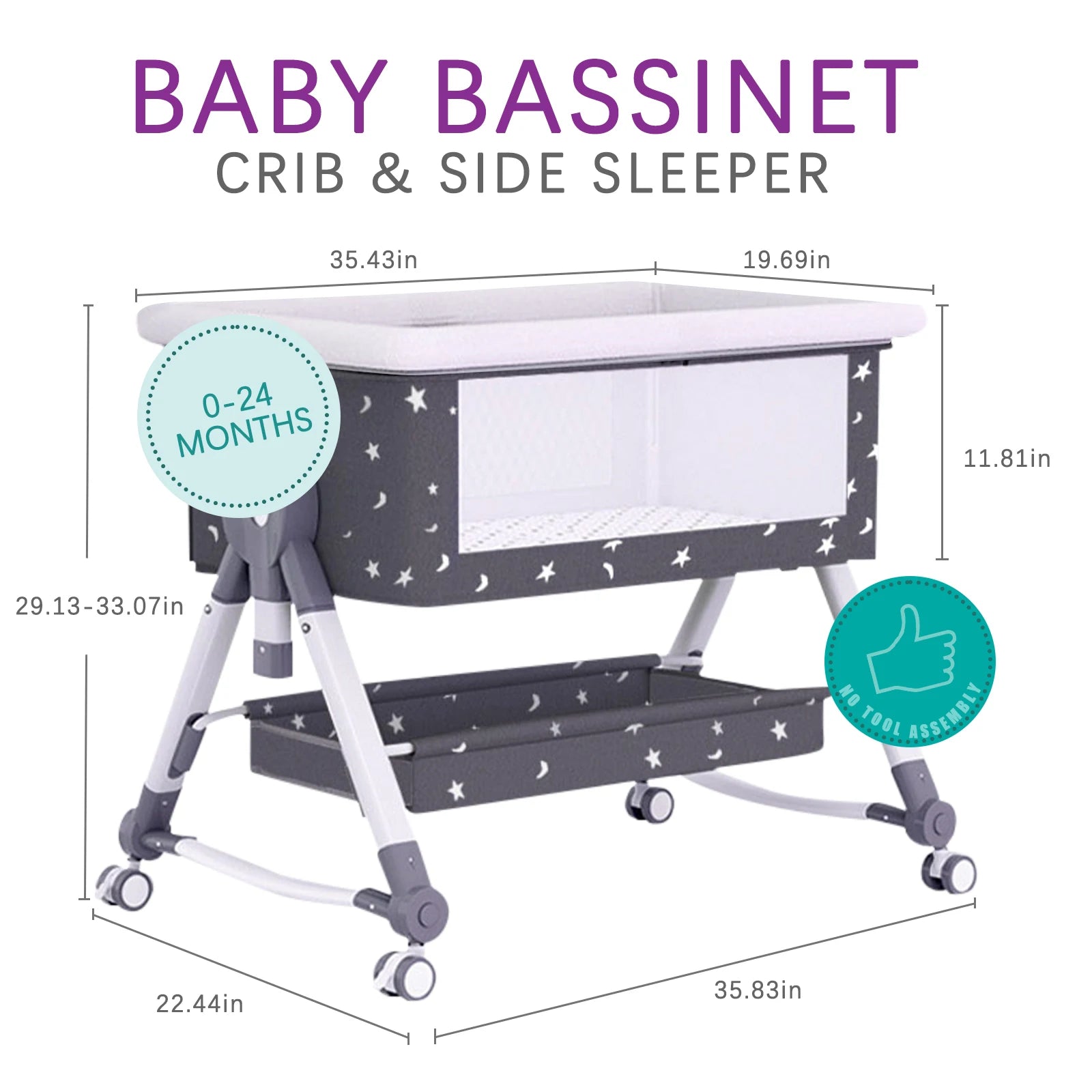 Portable Baby Crib with Mosquito Net