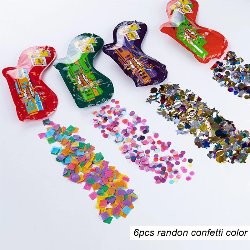 Handheld Confetti Gun – 6/12pcs Inflatable Firework Cannon for Weddings & Parties