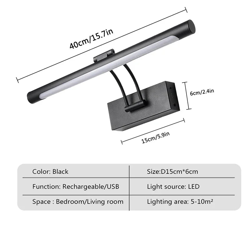 Rechargeable LED Mirror Light