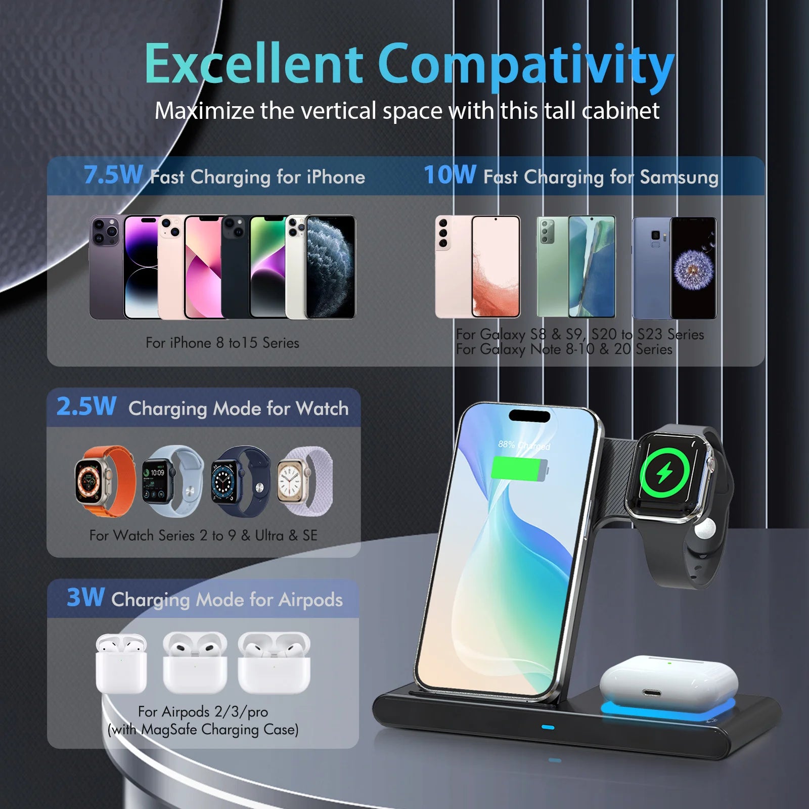 3-in-1 Magnetic Wireless Charger