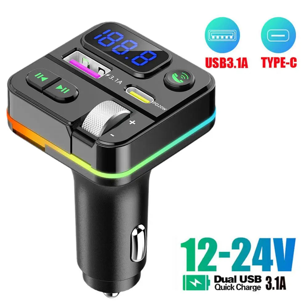 Bluetooth 5.0 FM Transmitter Car Adapter
