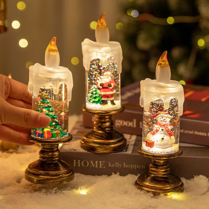 Christmas Crystal Ball Candle Lights – Angel & Snowflake Decoration