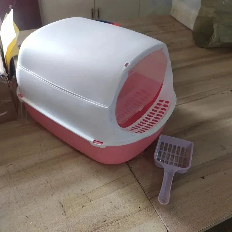 Semi-Enclosed Splashproof Kitty Litter Box