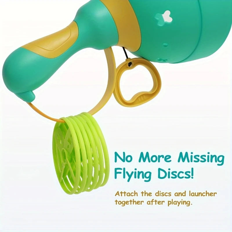 Flying Saucer Launcher Outdoor Toy for Kids