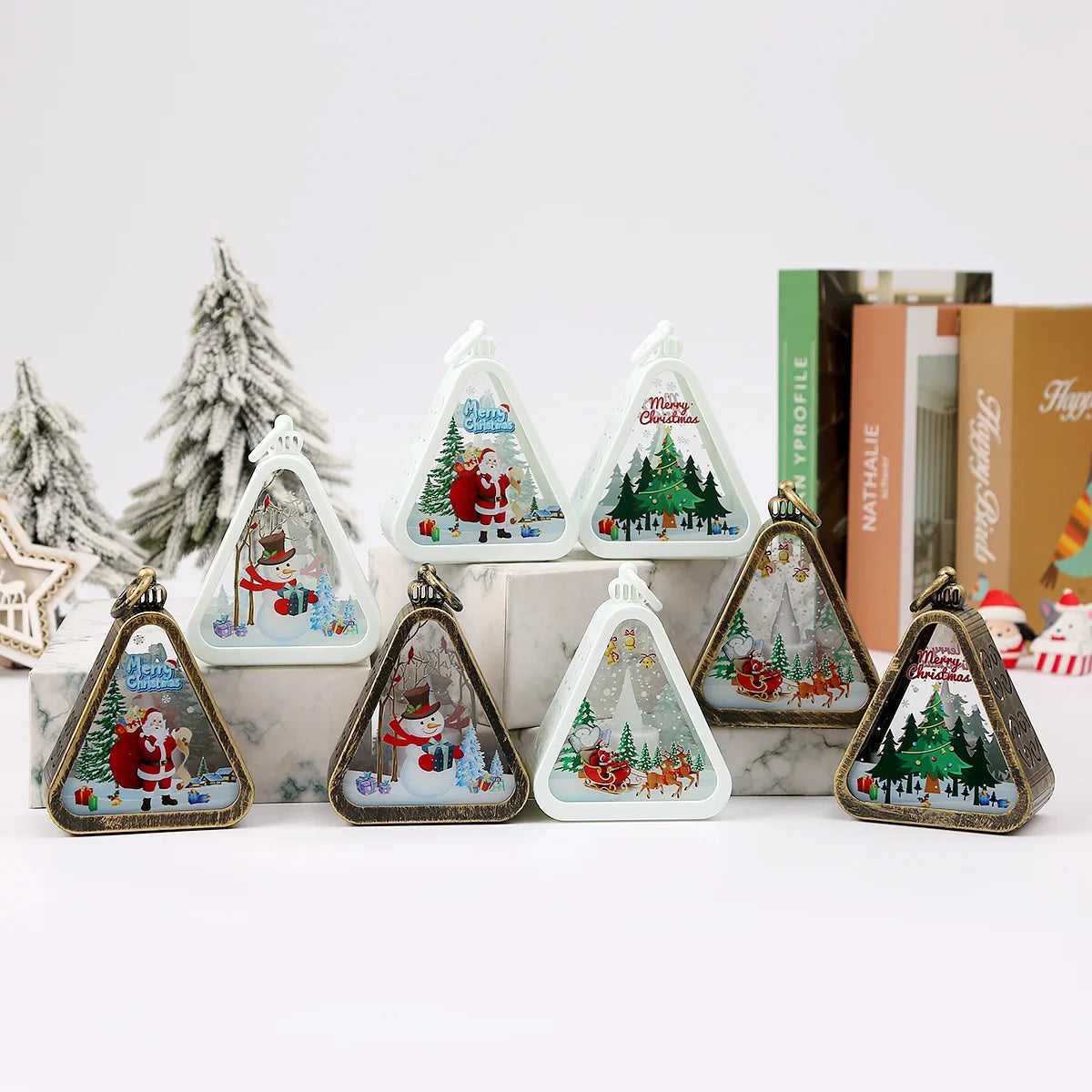Christmas Night Light Ornaments – Glowing Tabletop & Window Decorations