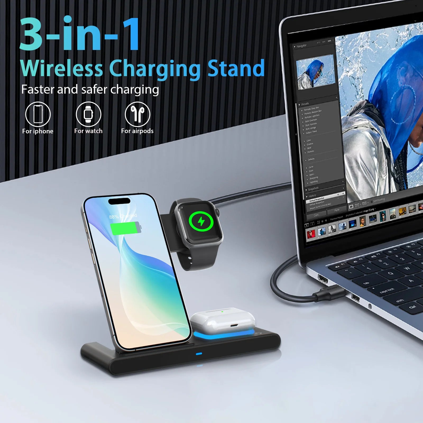 3-in-1 Magnetic Wireless Charger