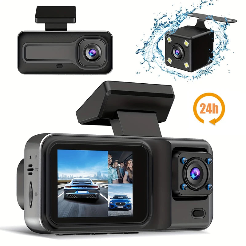 3-Channel 1080P Dash Cam for Cars