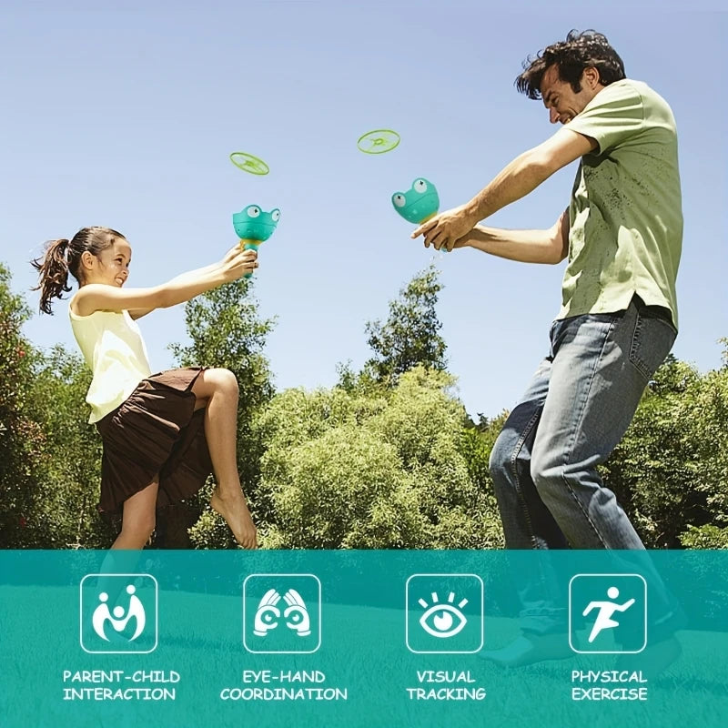 Flying Saucer Launcher Outdoor Toy for Kids