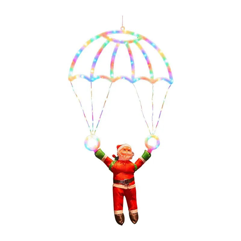 Santa Claus Parachute Lantern Lights – Christmas Window & Festival Décor