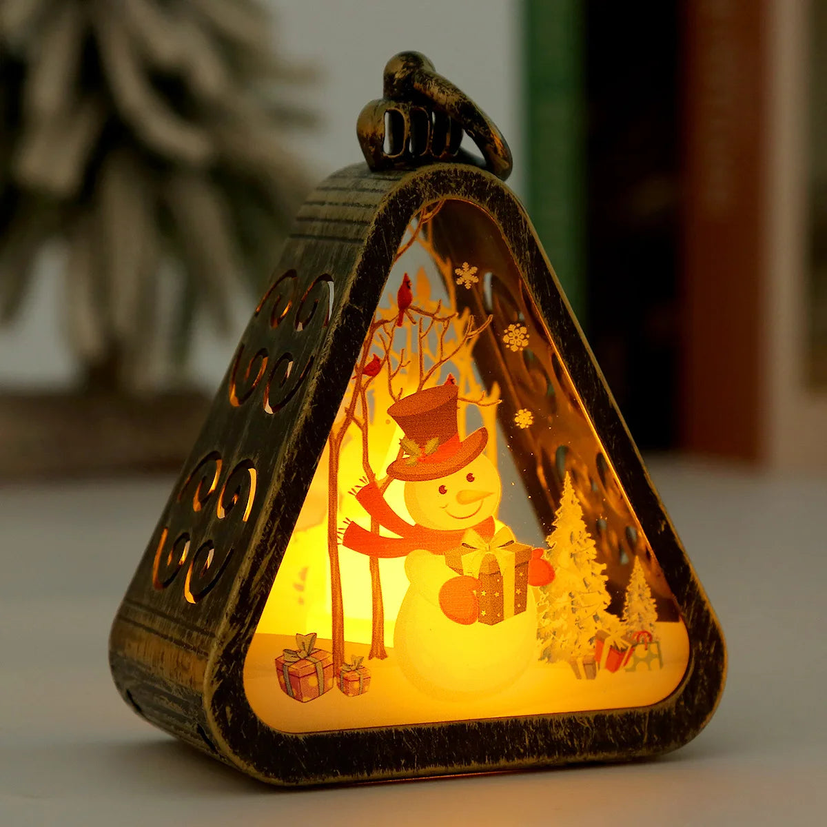 Christmas Night Light Ornaments – Glowing Tabletop & Window Decorations