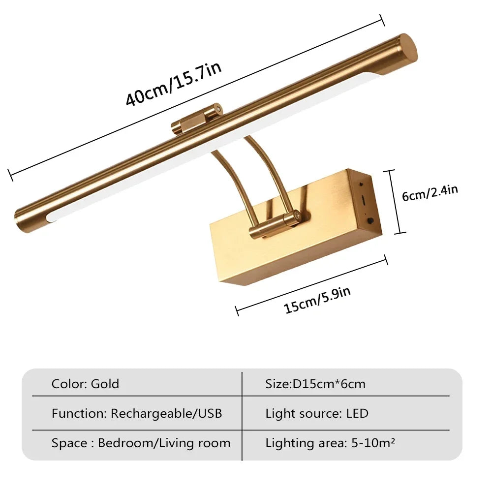 Rechargeable LED Mirror Light