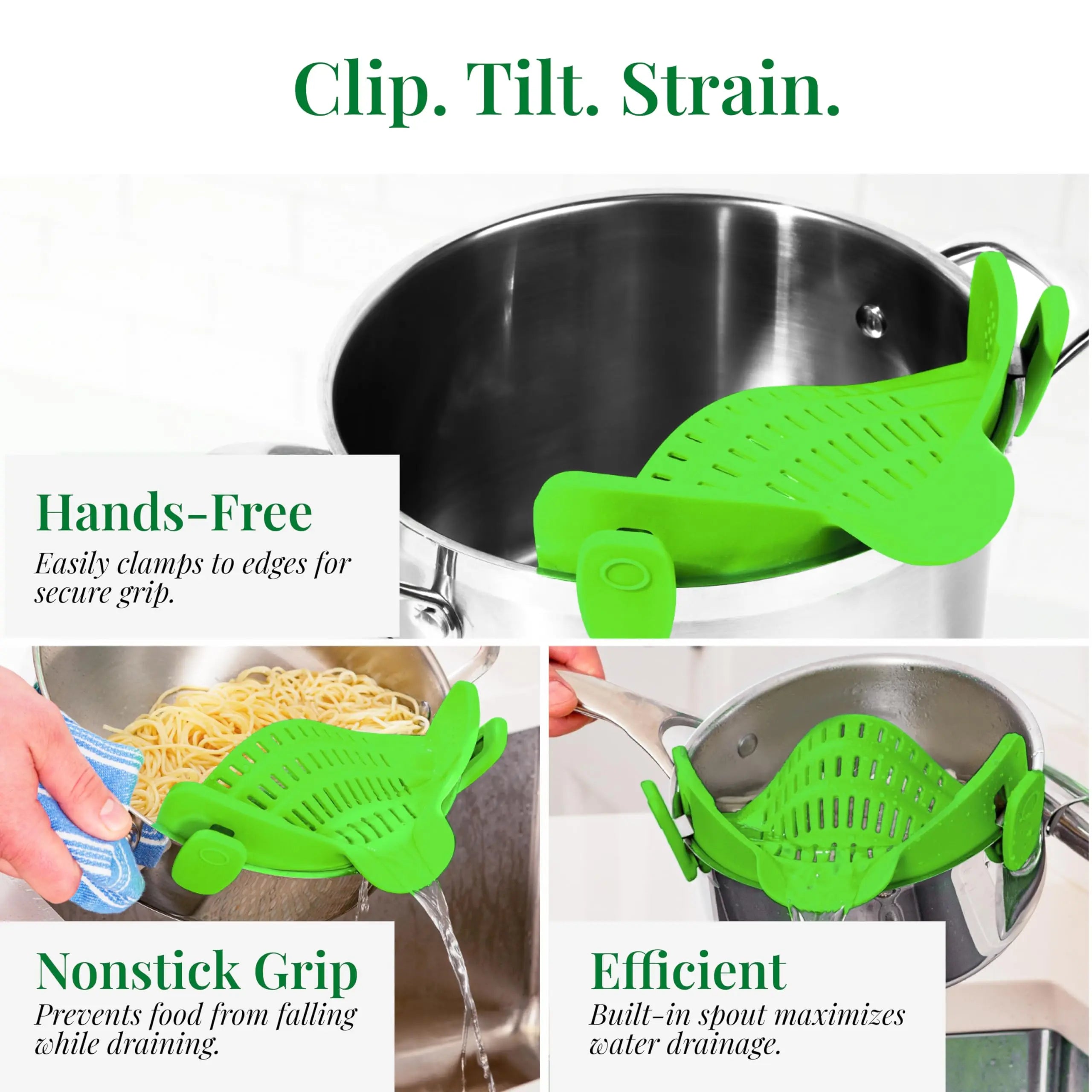 Adjustable Silicone Clip On Strainer