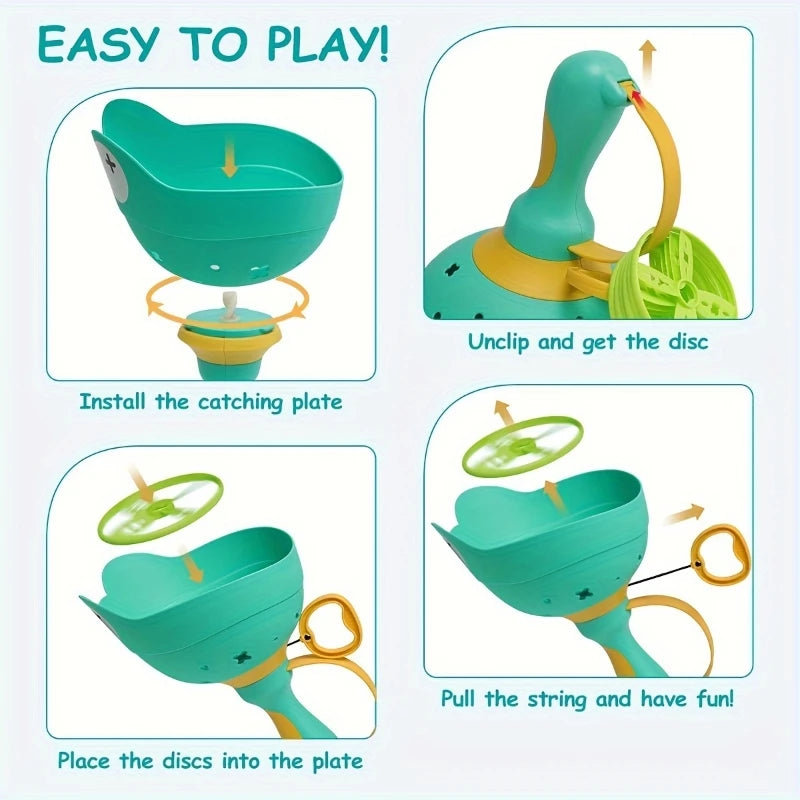 Flying Saucer Launcher Outdoor Toy for Kids