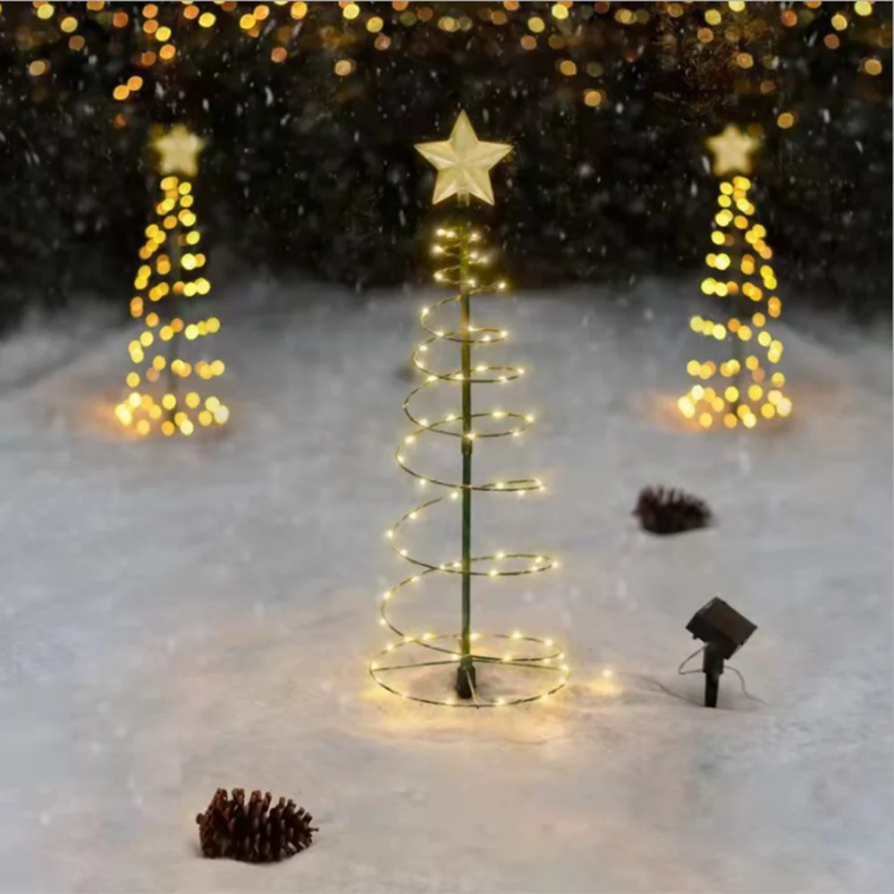 Solar Garden Christmas Tree Lights – Waterproof LED Outdoor Star Lantern