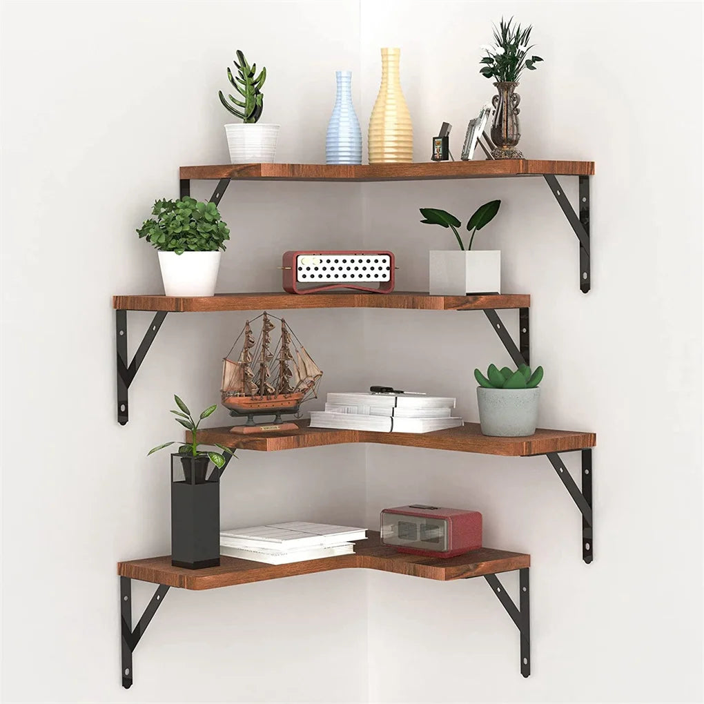 Wood Wall Shelves Triangular Brackets