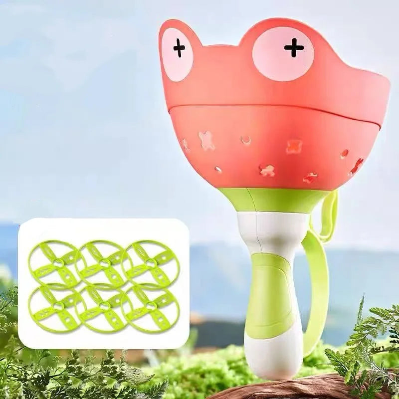 Flying Saucer Launcher Outdoor Toy for Kids