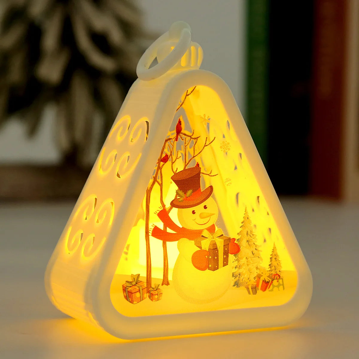 Christmas Night Light Ornaments – Glowing Tabletop & Window Decorations