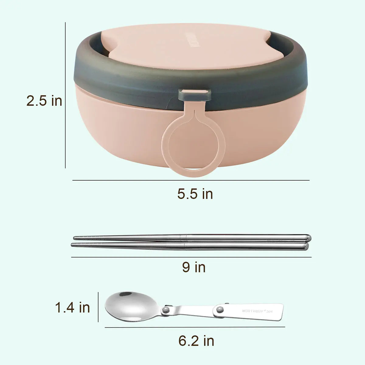 304 Stainless Steel Kids Lunch Box