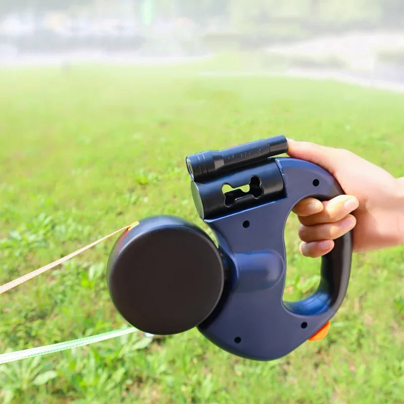 Retractable Dual ]Leash with LED Light