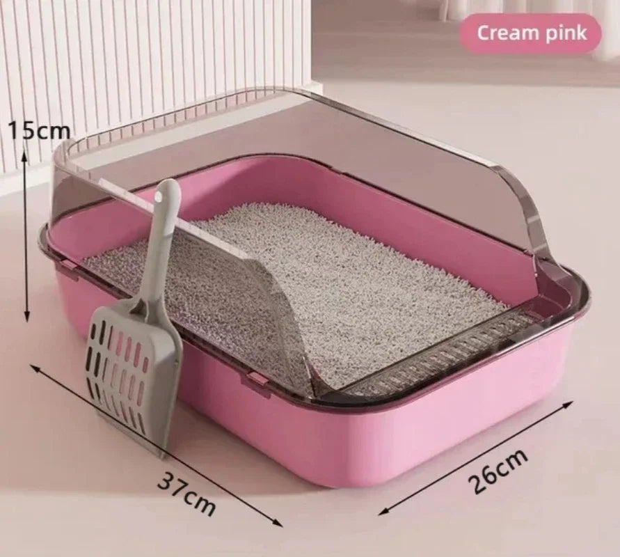 Semi-Enclosed Splashproof Kitty Litter Box