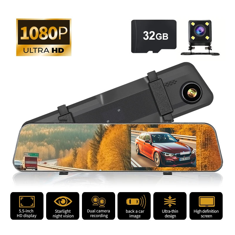 5.5-Inch 1080P Mirror Dash Cam