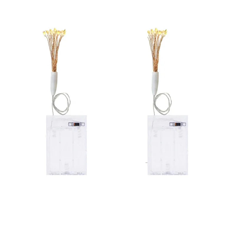 LED Firework Fairy String Lights – Battery Powered Hanging Starburst Lamp