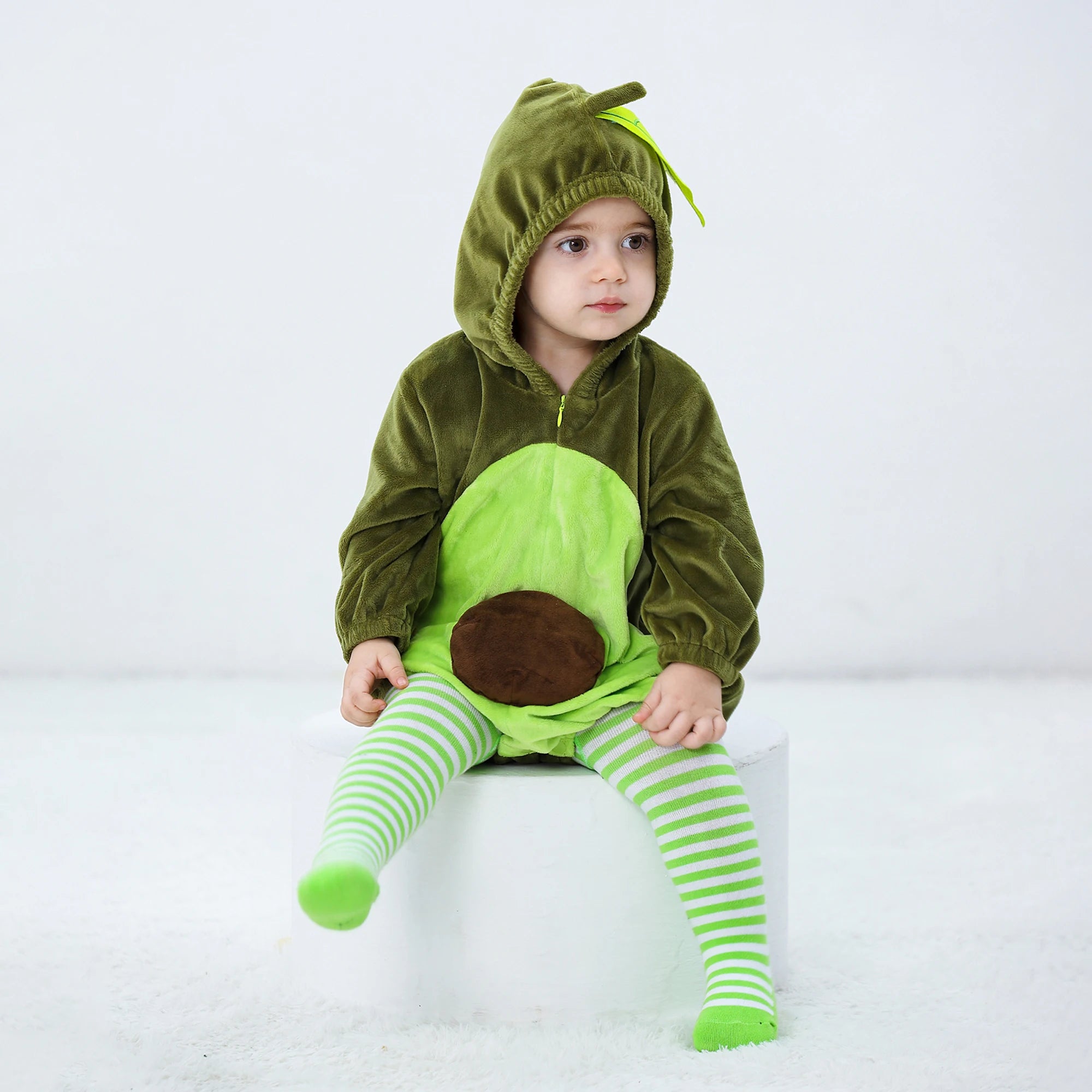 Pumpkin Fleece Hooded Baby Romper