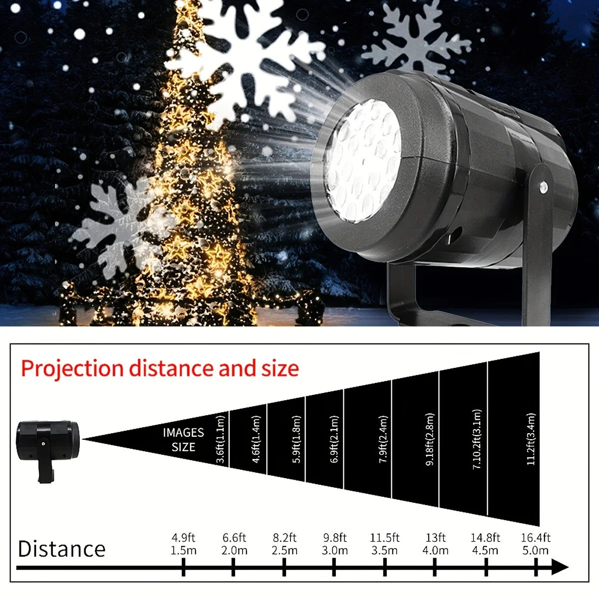 USB Snowflake Projector Light – Rotating LED Christmas & Party Decor