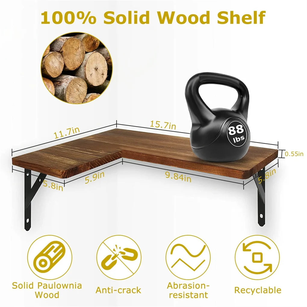 Wood Wall Shelves Triangular Brackets