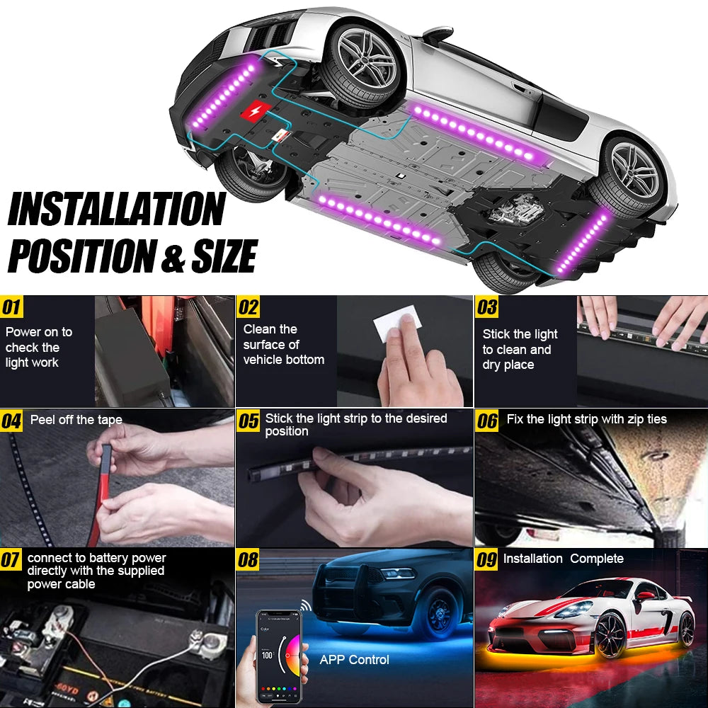 RGB LED Car Underglow Lights