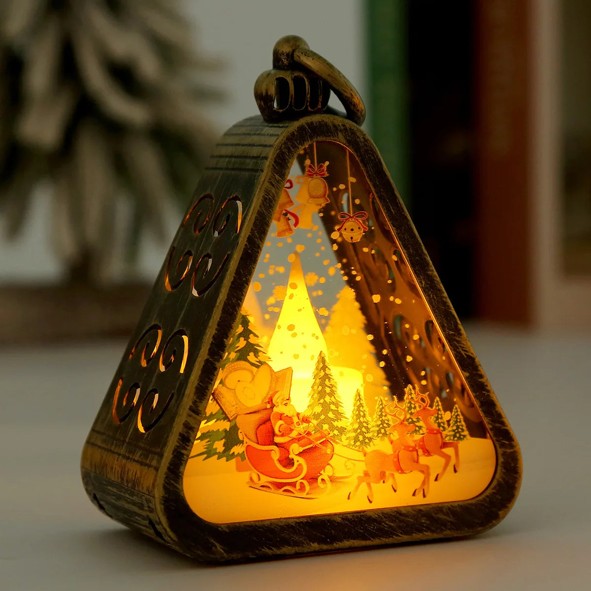 Christmas Night Light Ornaments – Glowing Tabletop & Window Decorations