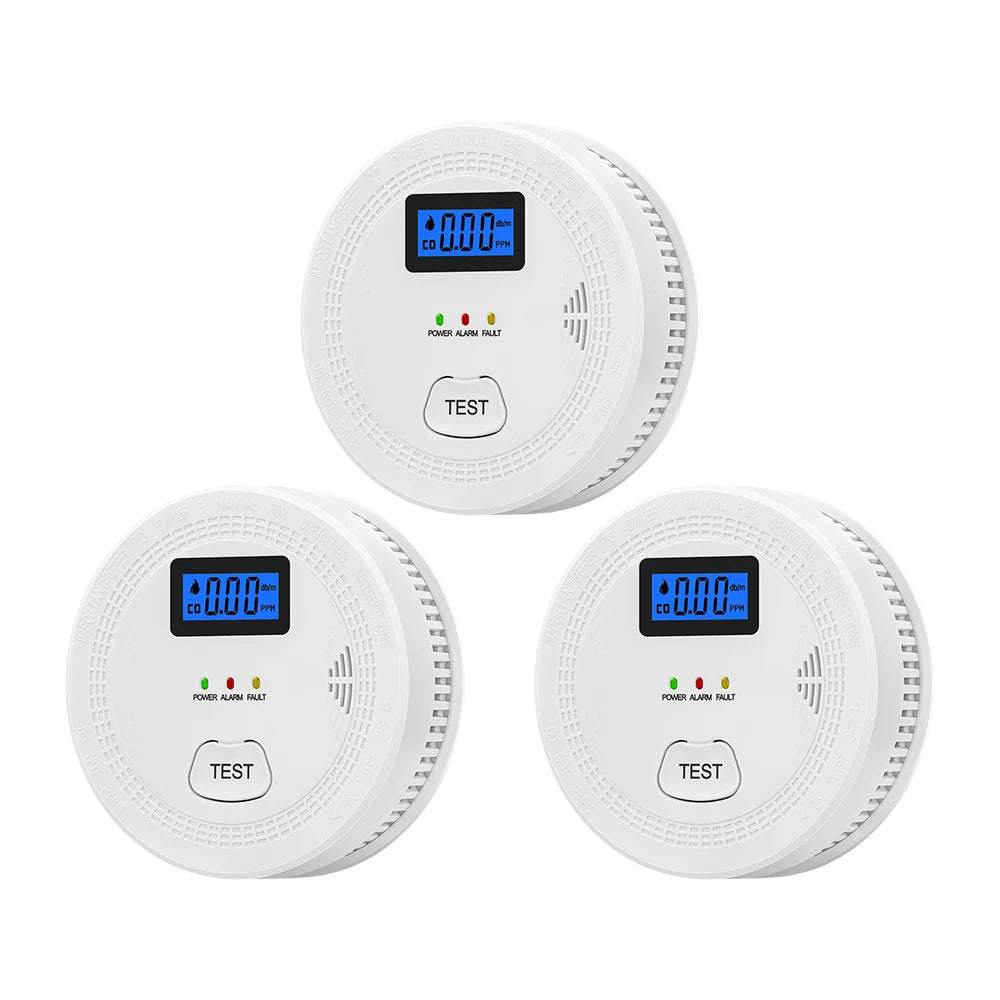 3PCS Smoke & CO Alarm Set