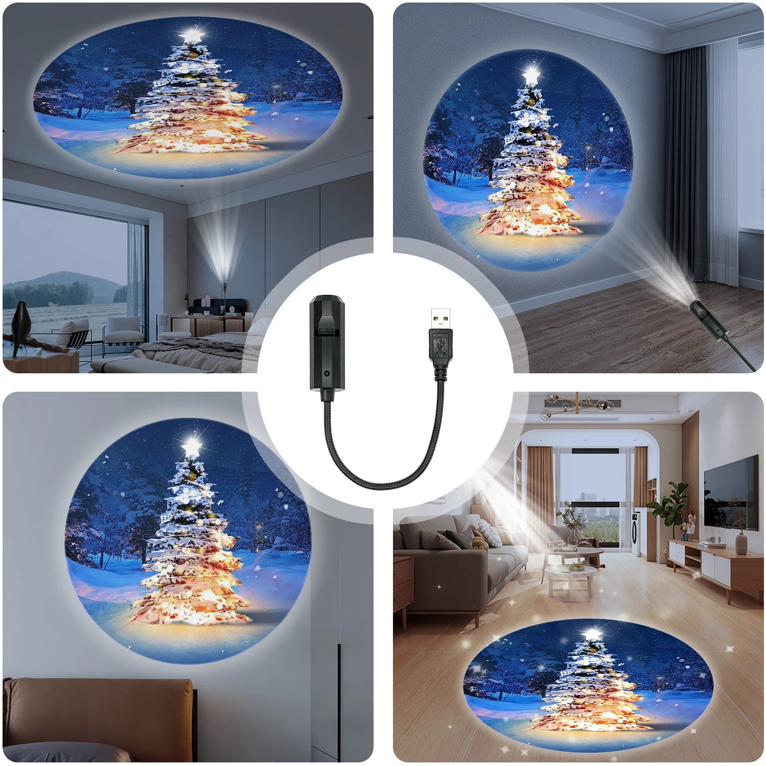 Christmas Tree Projection Light – Festive LED Decor
