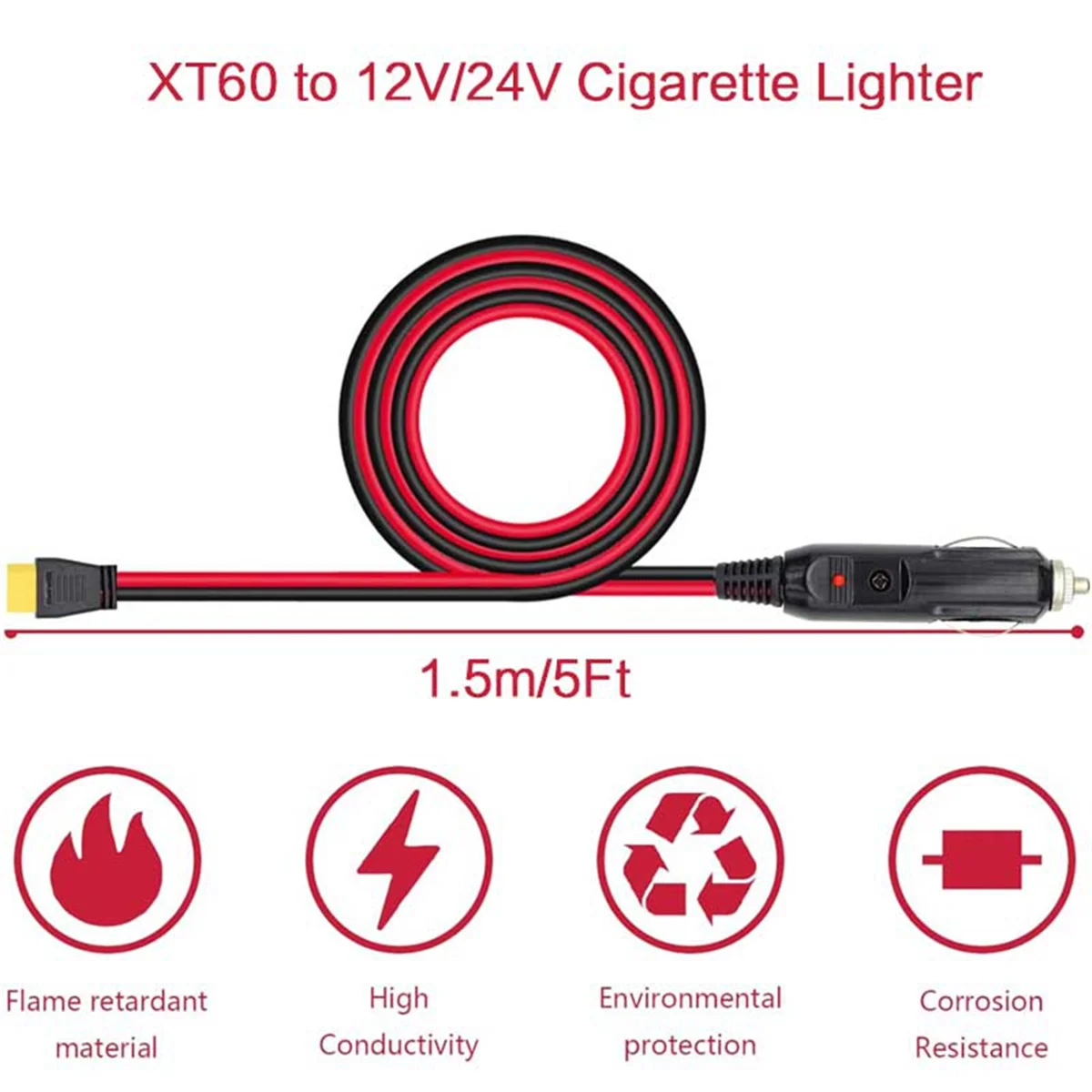 Car Cigarette Lighter to XT60 Cable
