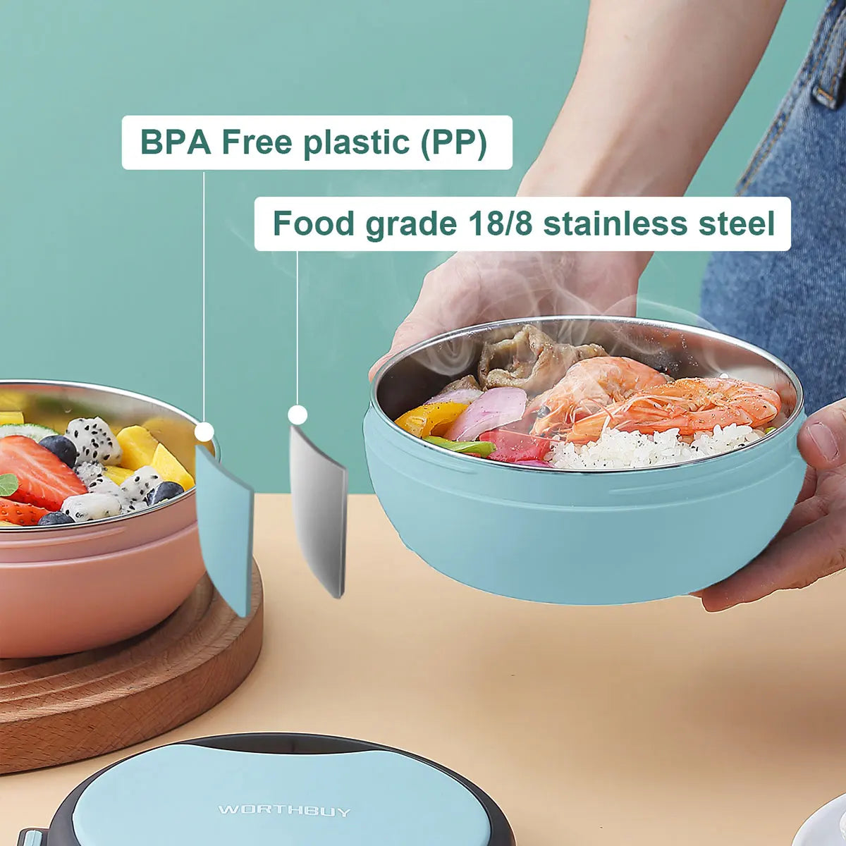 304 Stainless Steel Kids Lunch Box