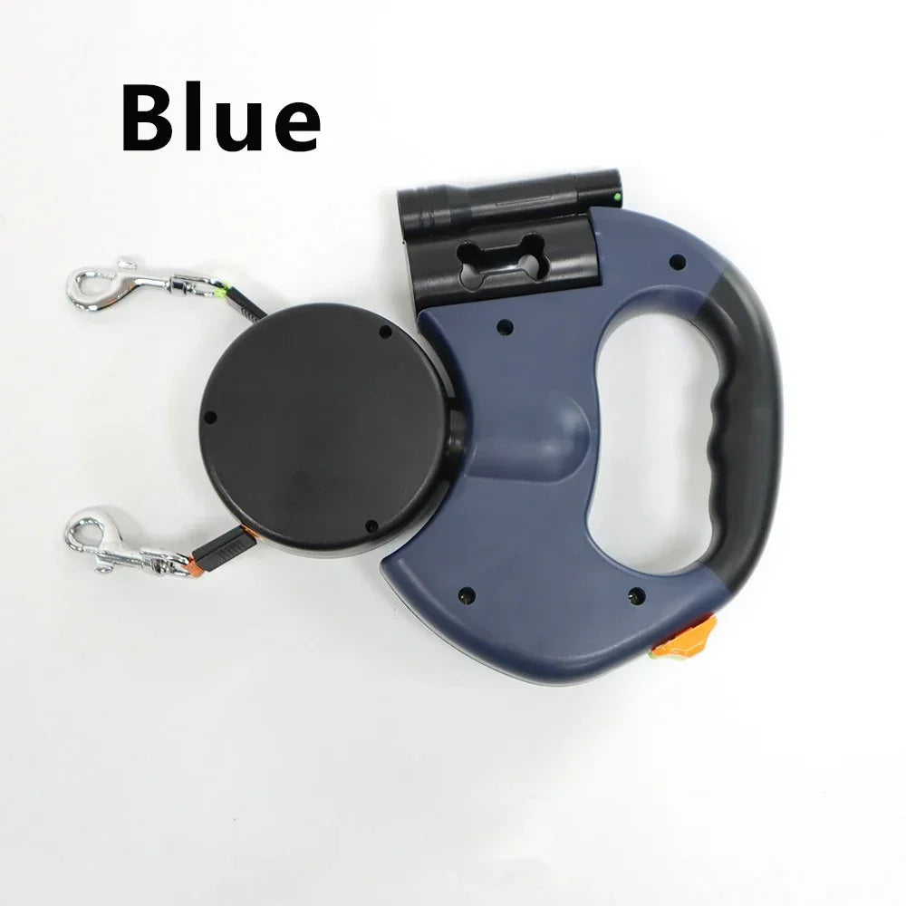 Retractable Dual ]Leash with LED Light