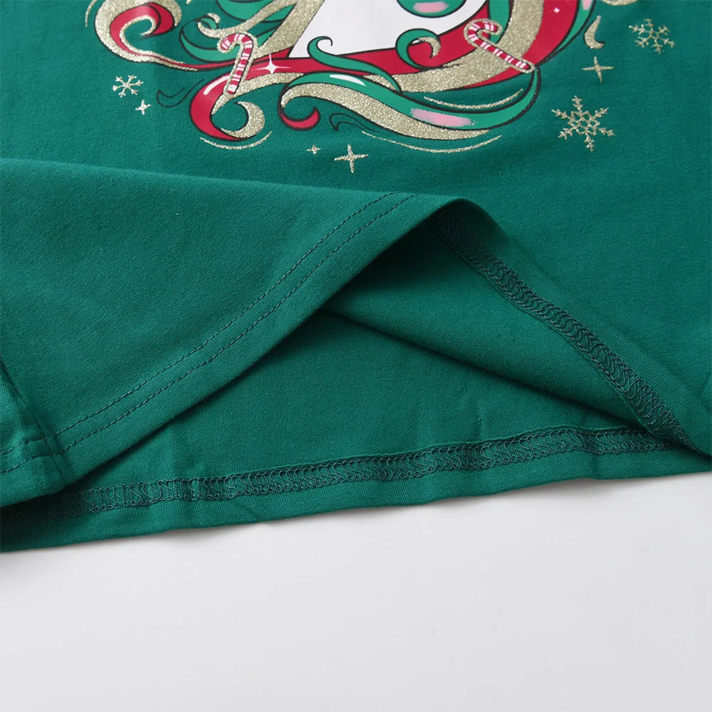 Christmas Unicorn Print Dress for Girls