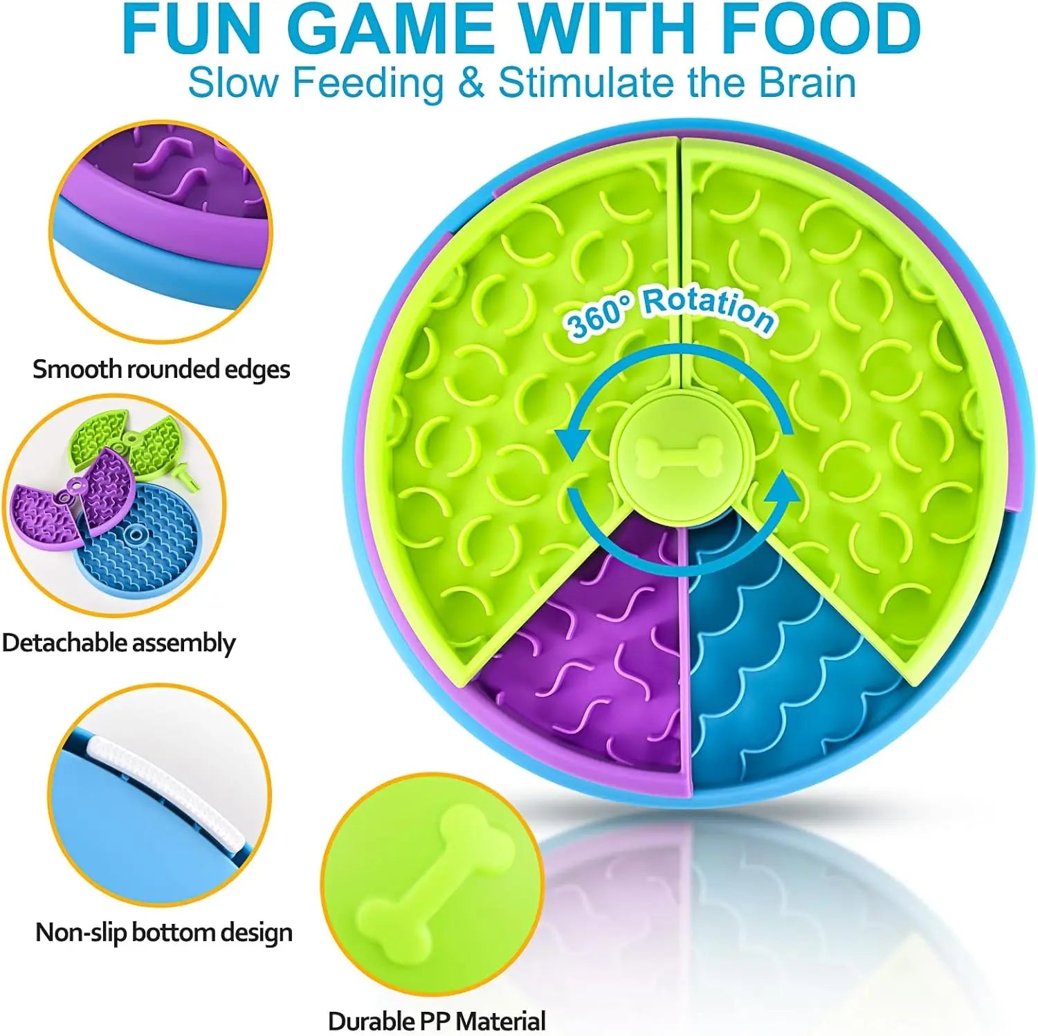 Detachable Slow Eating Pet Bowl