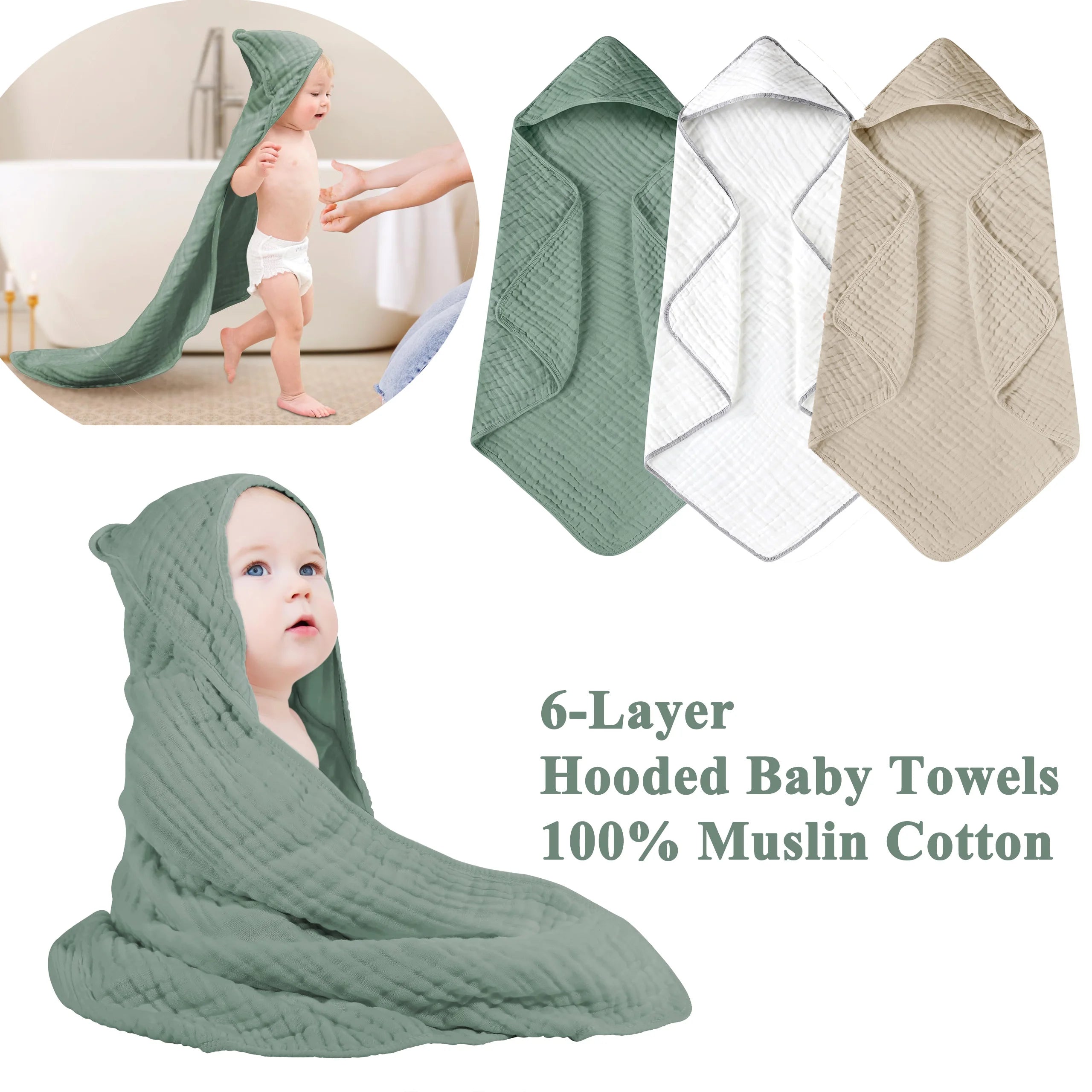2-Piece Hooded Baby Towels