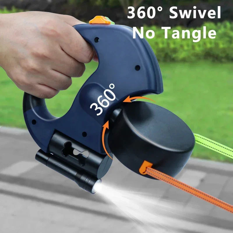 Retractable Dual ]Leash with LED Light