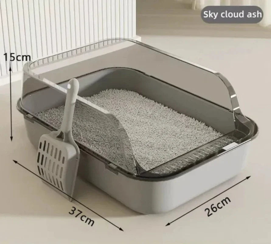 Semi-Enclosed Splashproof Kitty Litter Box