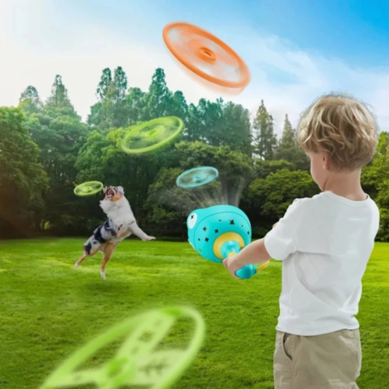 Flying Saucer Launcher Outdoor Toy for Kids