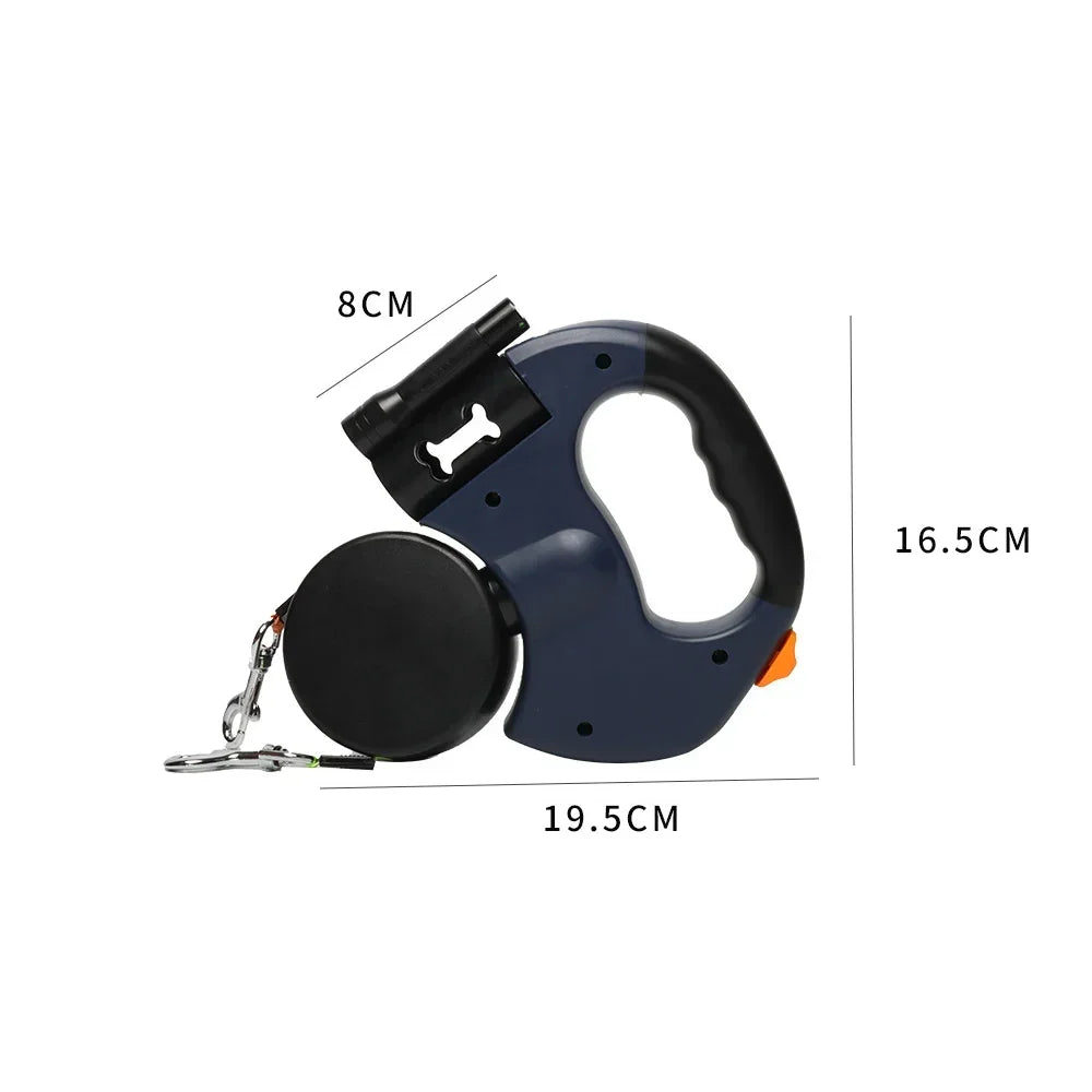 Retractable Dual ]Leash with LED Light